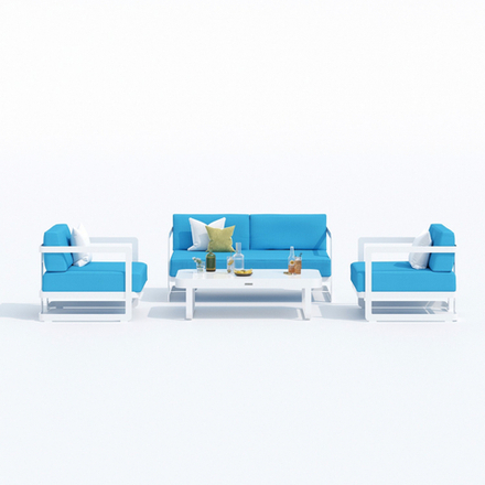 Лаунж зона Ideal Patio СИЛЕНА голубая - белый каркас