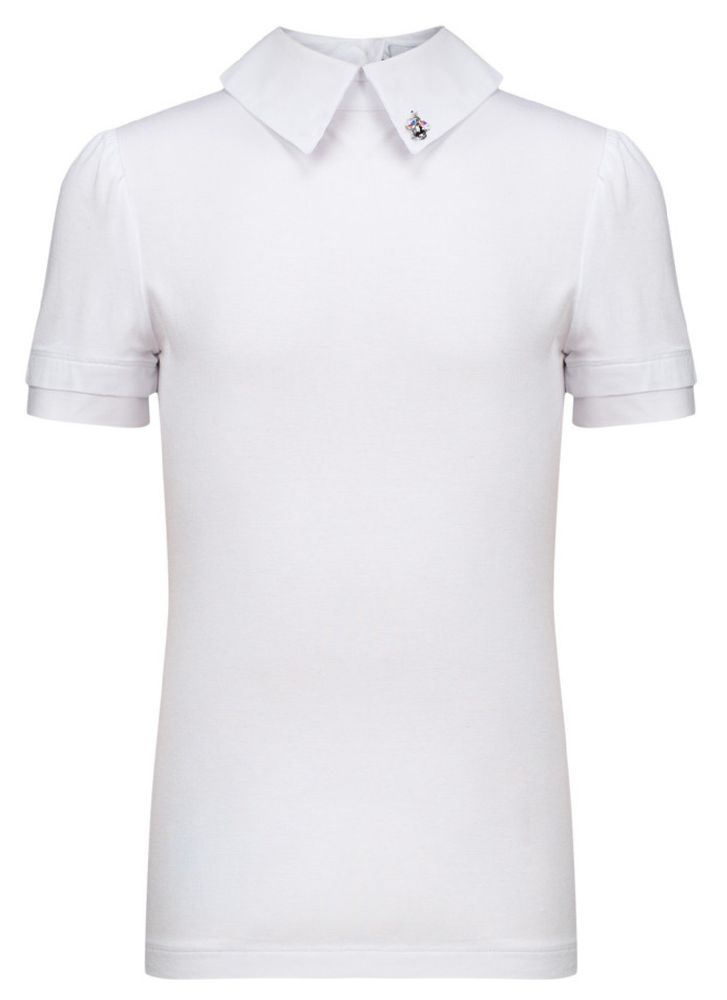 Школьная белая блузка-обманка AMADEO, короткий рукав