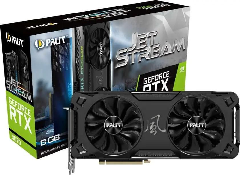 Видеокарта Palit NVIDIA  GeForce RTX 3070 PA-RTX3070 JETSTREAM 8G V1 LHR 8ГБ GDDR6, LHR,  Ret [ne63070019p2-1040j](восстановленный)