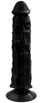 Черный гелевый фаллоимитатор на присоске №9 - 19,5 см.