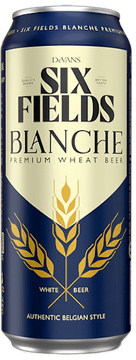 Пиво Сикс Филдс Бланш Файнест Вит Бир / Six Fields Blanche Finest Wheat Beer 0.5 - банка