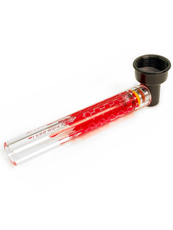Bee Cells Shooter RED Стеклянная курительная трубка 9.5 СМ