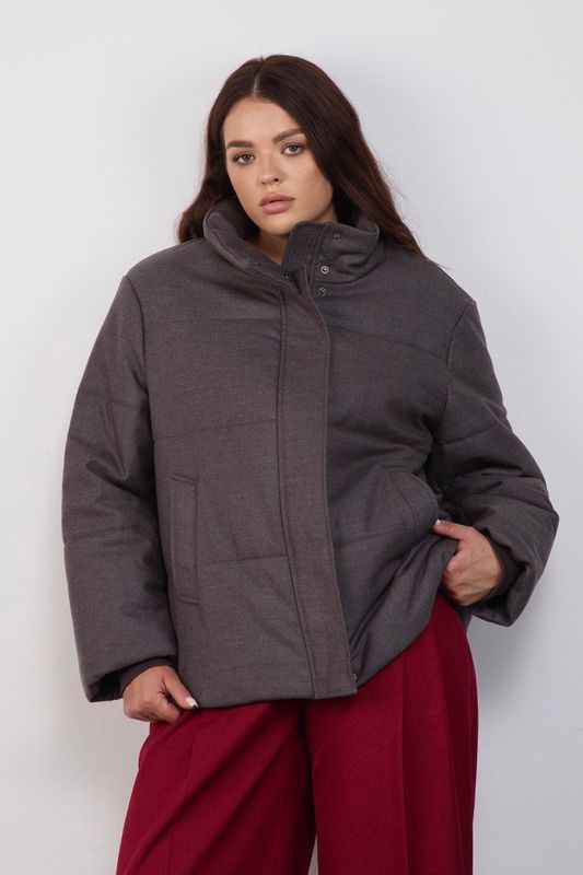 Куртка укороченная стеганая, графит