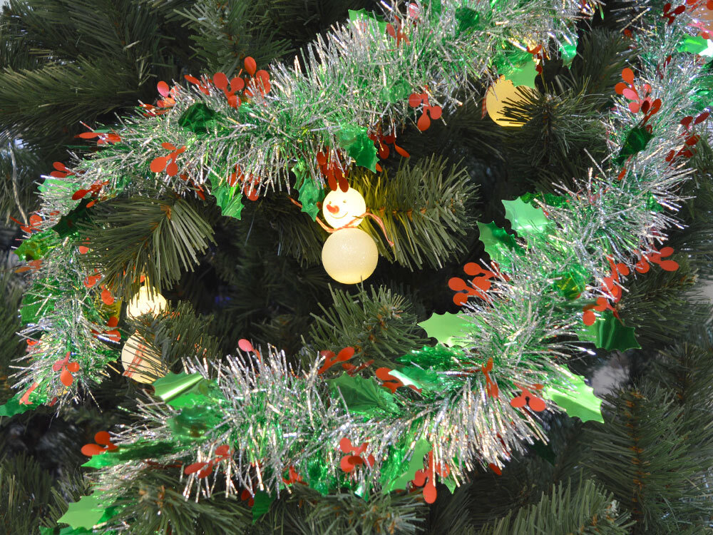 Мишура новогодняя 2м*9см "Лепестки" микс цветов 991359