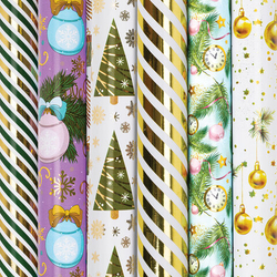 Бумага упаковочная НГ метал.Gold&Green 70х100см ассорти 1шт