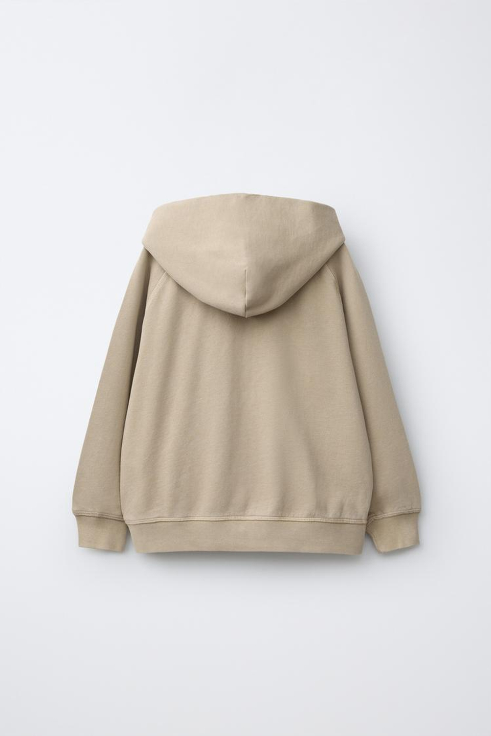 ZARA ОДНОТОННАЯ ТОЛСТОВКА НА МОЛНИИ, ПЕСОЧНЫЙ