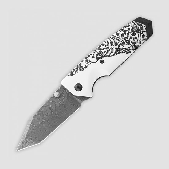 Складной нож HOGUE «Elishewitz EX-02» HG/34269DTFS c клинком из стали Damascus, рукоять ABS-пластик