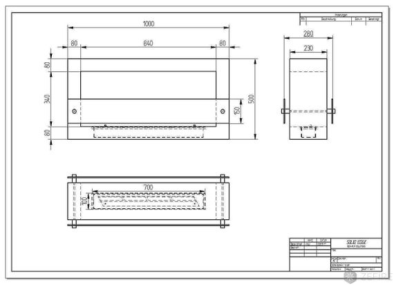 Биокамин QUARTER 1000 черный/белый