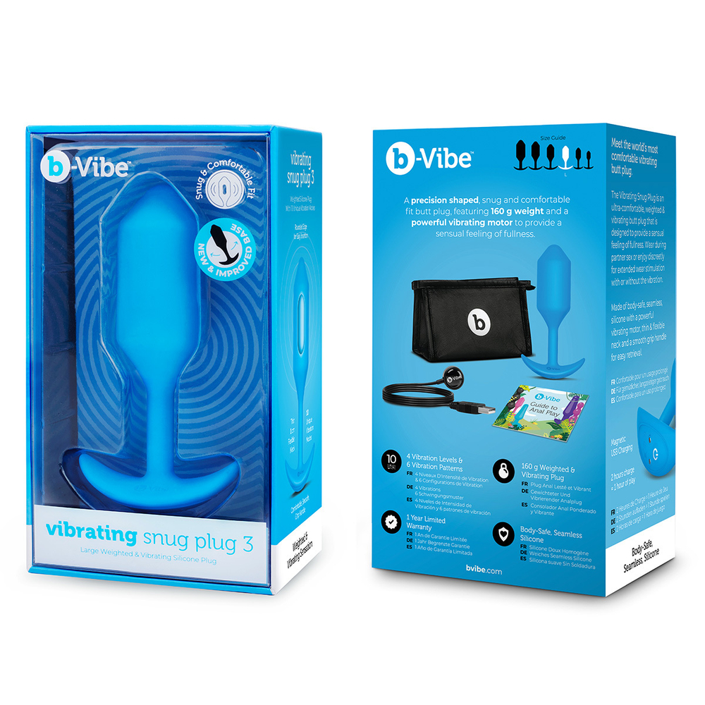 b-Vibe Vibrating Snug Plug 3 - Анальная вибропробка