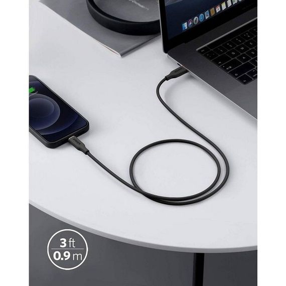 Кабель Anker PowerLine III Flow USB-C to Lightning 0.9м (A8662H11) Black