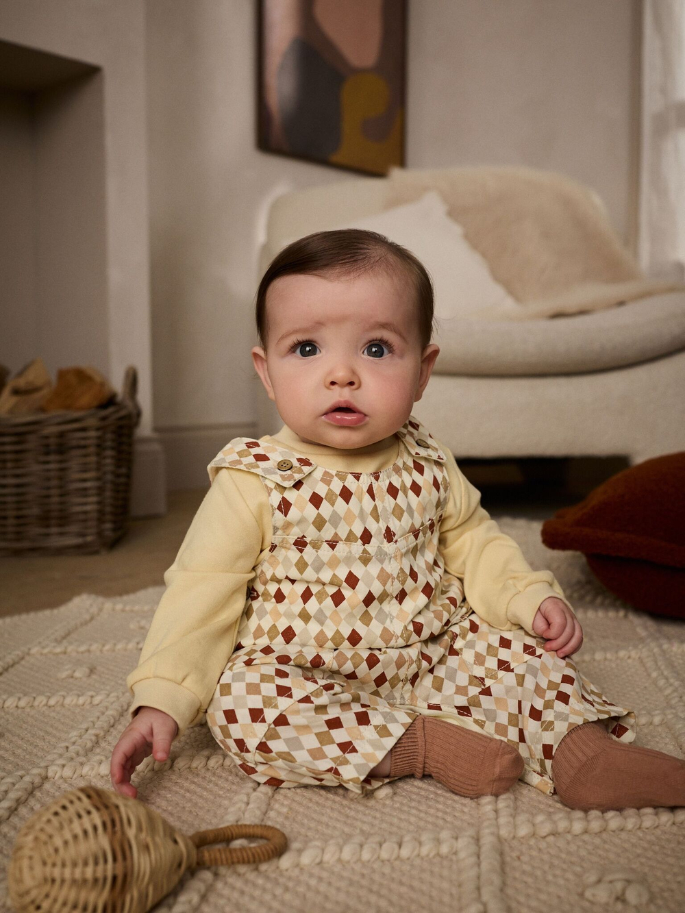 Комбинезон и боди в комплекте для малышей Next E47-396, Светло-желтый, Бежевый