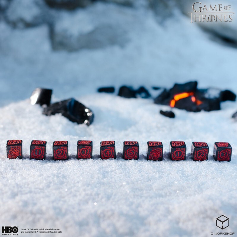 Game of Thrones. 10xD6 Targaryen Dice Set
