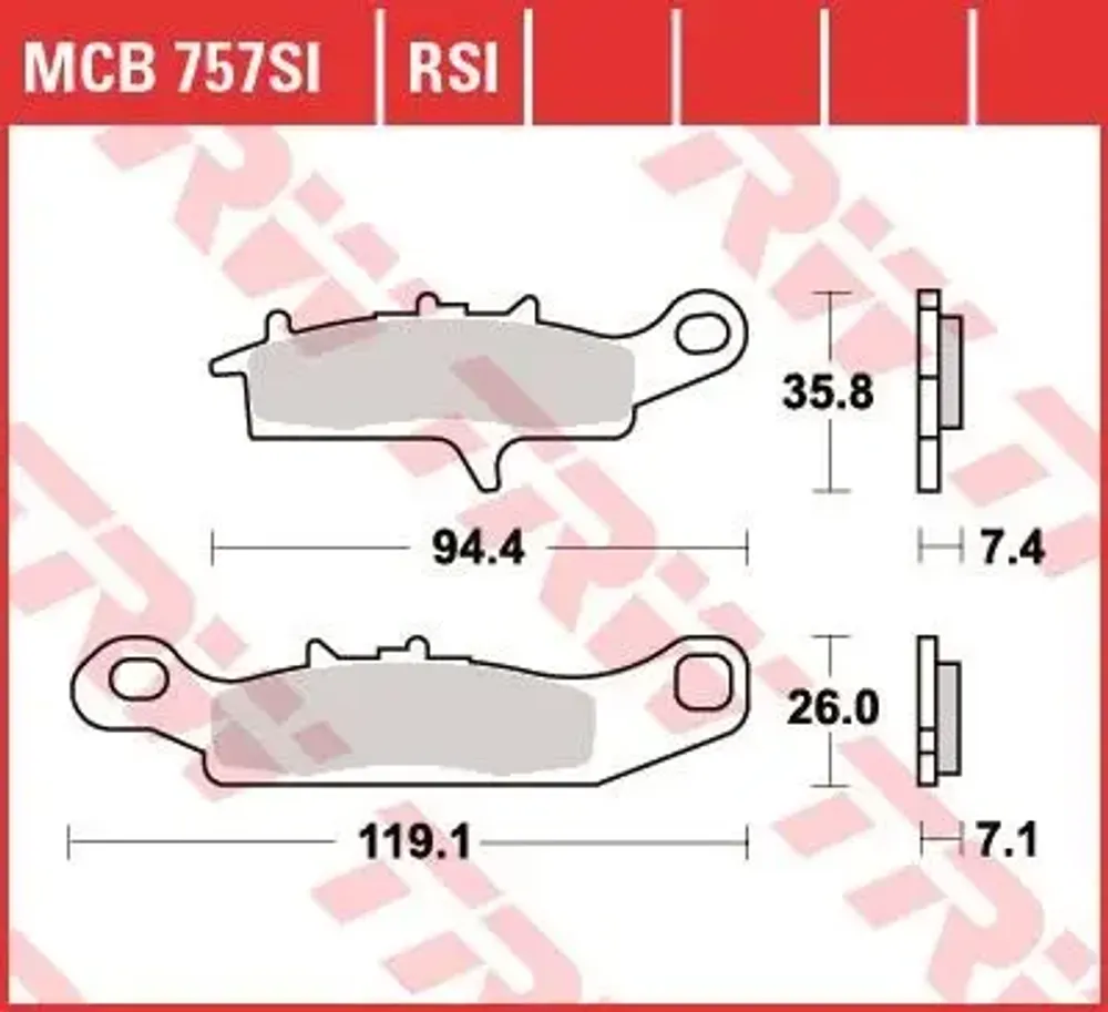 Колодки тормозные дисковые TRW MCB757SI