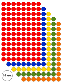 Виниловые наклейки для упаковки и маркировки Policomprint M3, 14 мм. 96 шт.