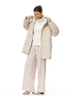 Пуховик с капюшоном зимний, белая, SilverFox