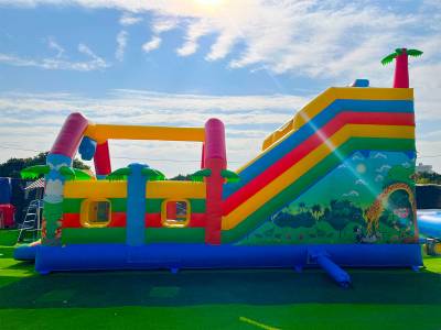 Коммерческий надувной батут «Приключение в мире животных 3», 8*4*5 м.