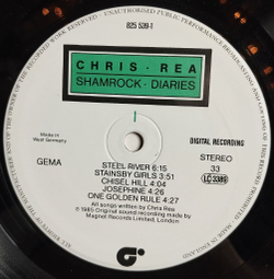 Винтажная виниловая пластинка LP Chris Rea Shamrock Diaries (Germany 1985)
