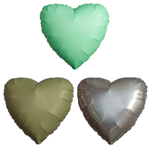 Фольгированный шар-сердце, матовый, в зеленых оттенках, 46 см