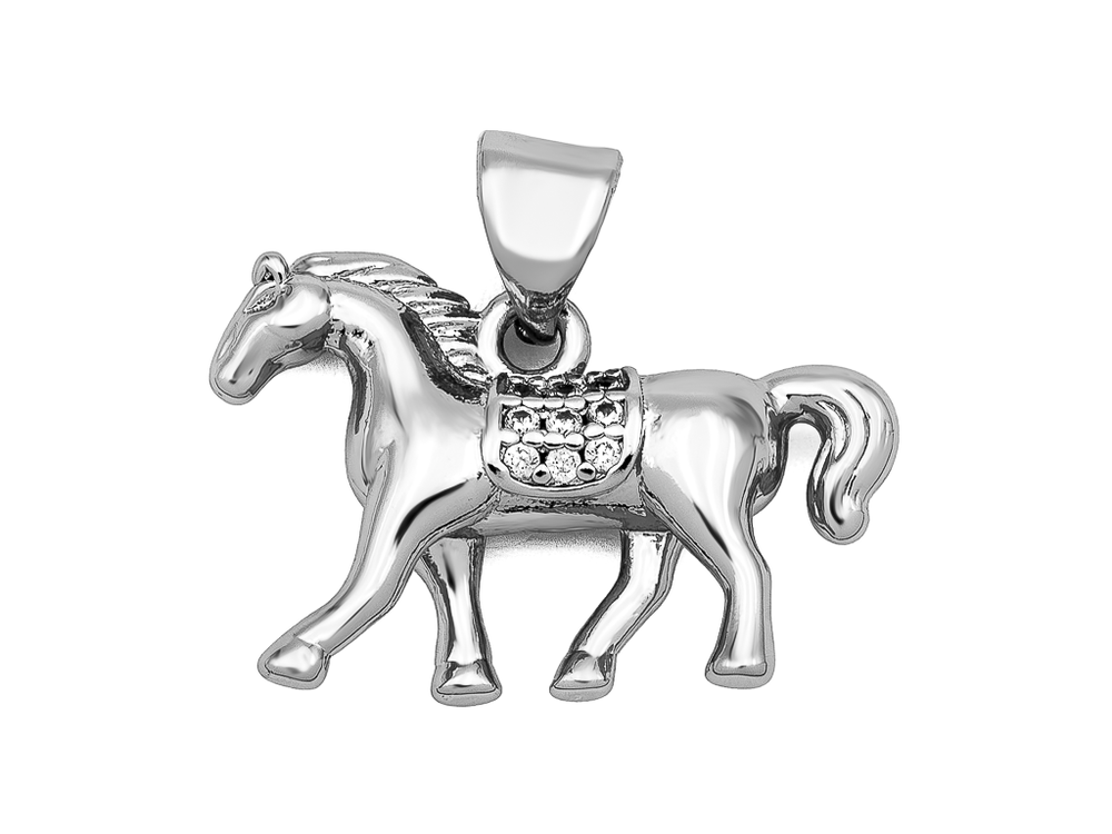 Подвеска "Лошадь" со стразами 13мм
