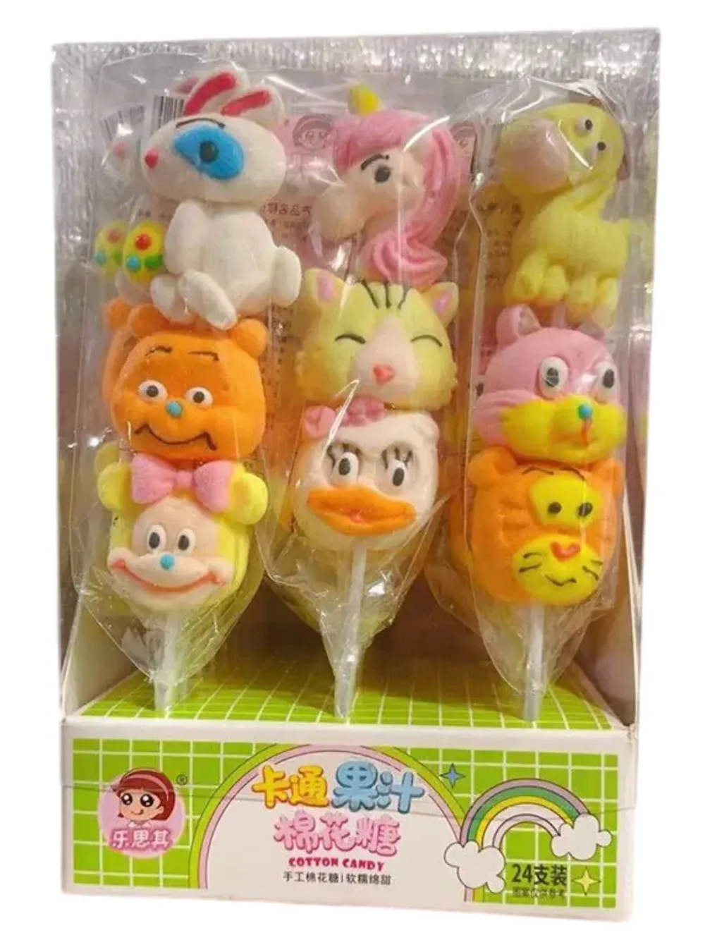 Маршмеллоу на палочке любимые Мультяшки 35 г * 24 шт