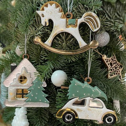 Ёлочная игрушка "Домик" со стразами Swarovski