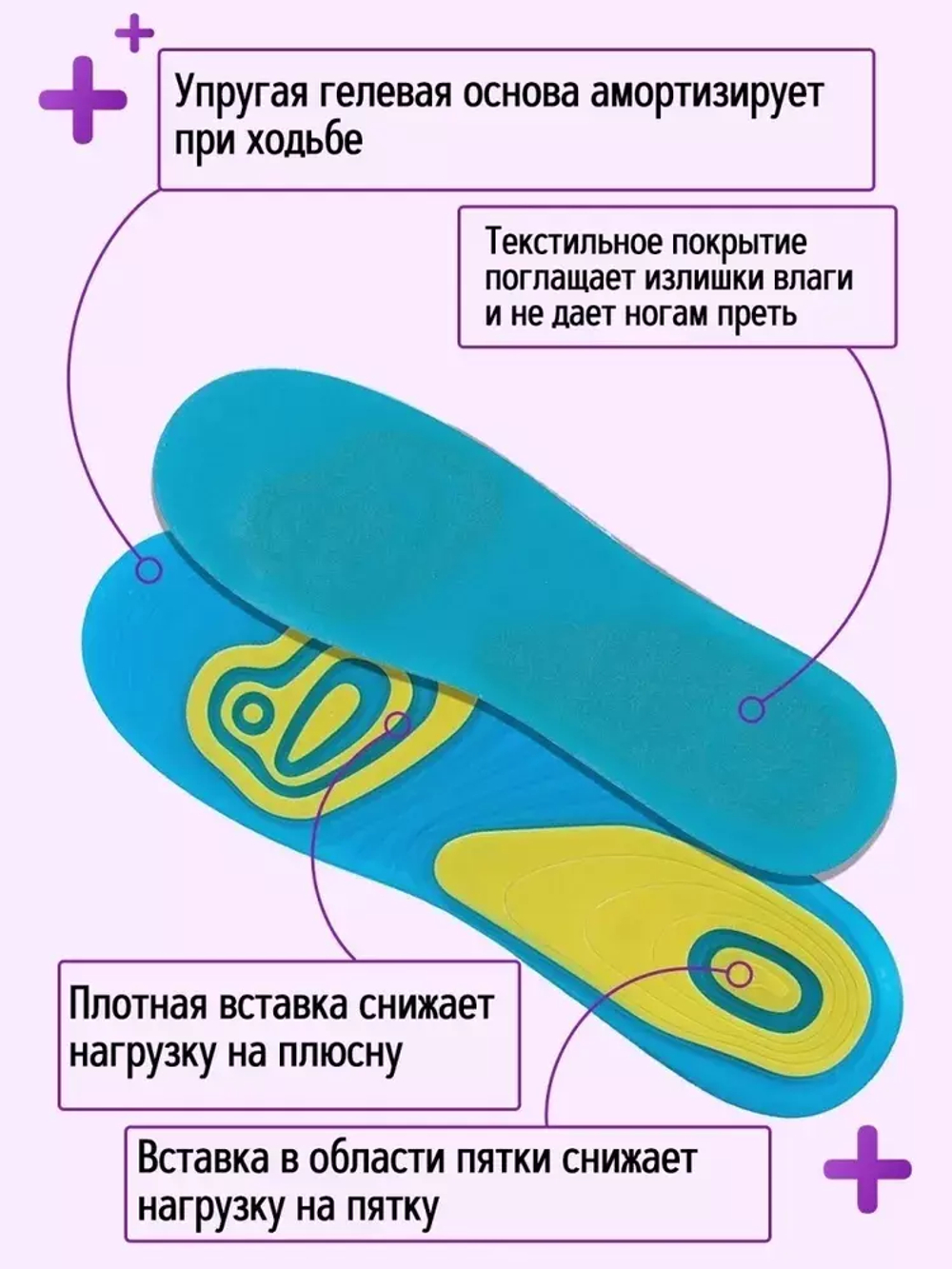 Тонкие силиконовые спортивные стельки для бега и повседневной носки