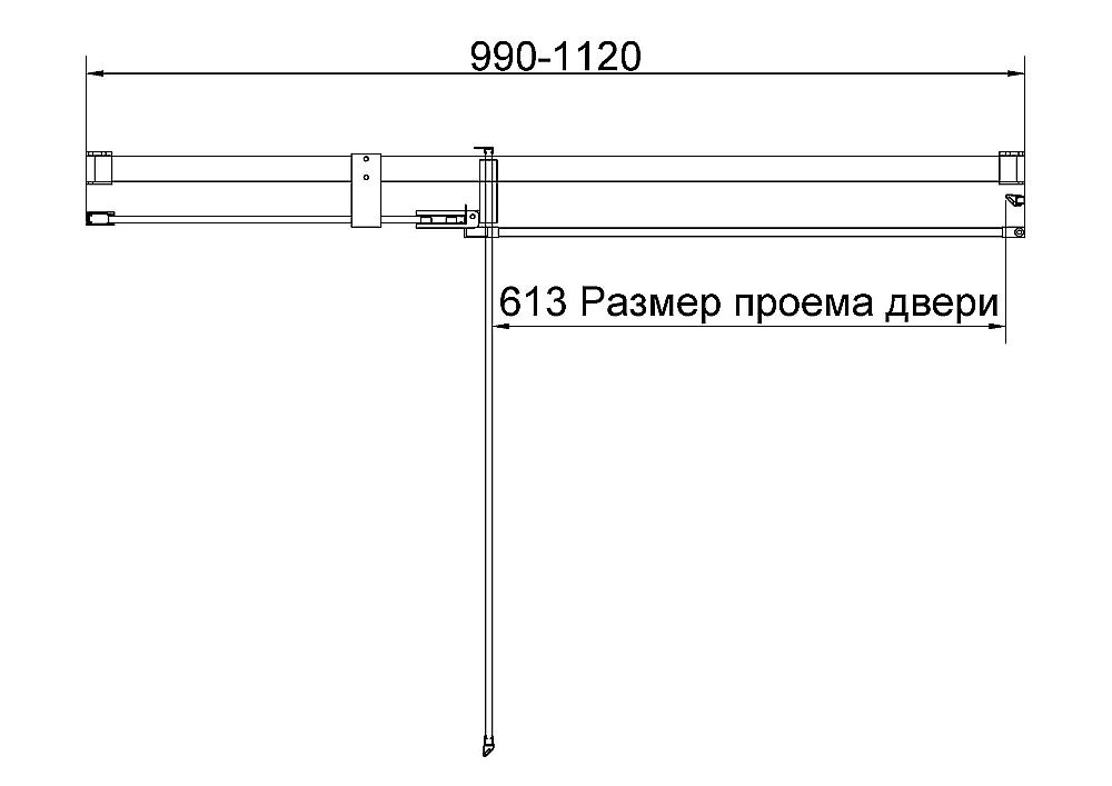 Душевая дверь Vincea Extenza 100 VDP-4EX1011CL стекло прозрачное/профиль хром