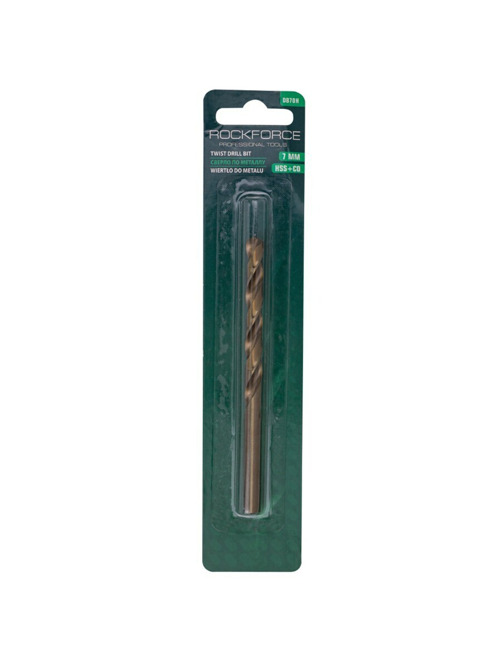 Сверло по металлу 7мм HSS+Co, в блистере RockForce##Rock FORCE RF-DB70H