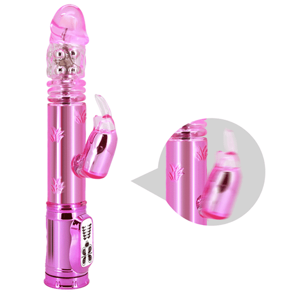 Розовый вибратор-кролик 29см Baile Throbbing Bunny BW-058008