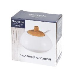 Сахарница с ложкой "Naturel" 12,5*13*9см. v=500 мл. (подарочная упаковка)