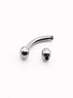 Микробанан 10 мм толщиной 1,6 мм с шариками 3 мм. Медицинская сталь. 1 шт