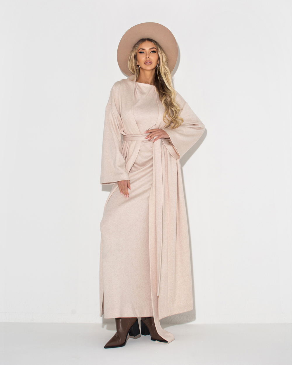 Бежевый кардиган из кашемира