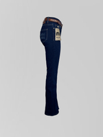 Джинсы 27 клеш с нашивкой сзади и ремнем в комплекте