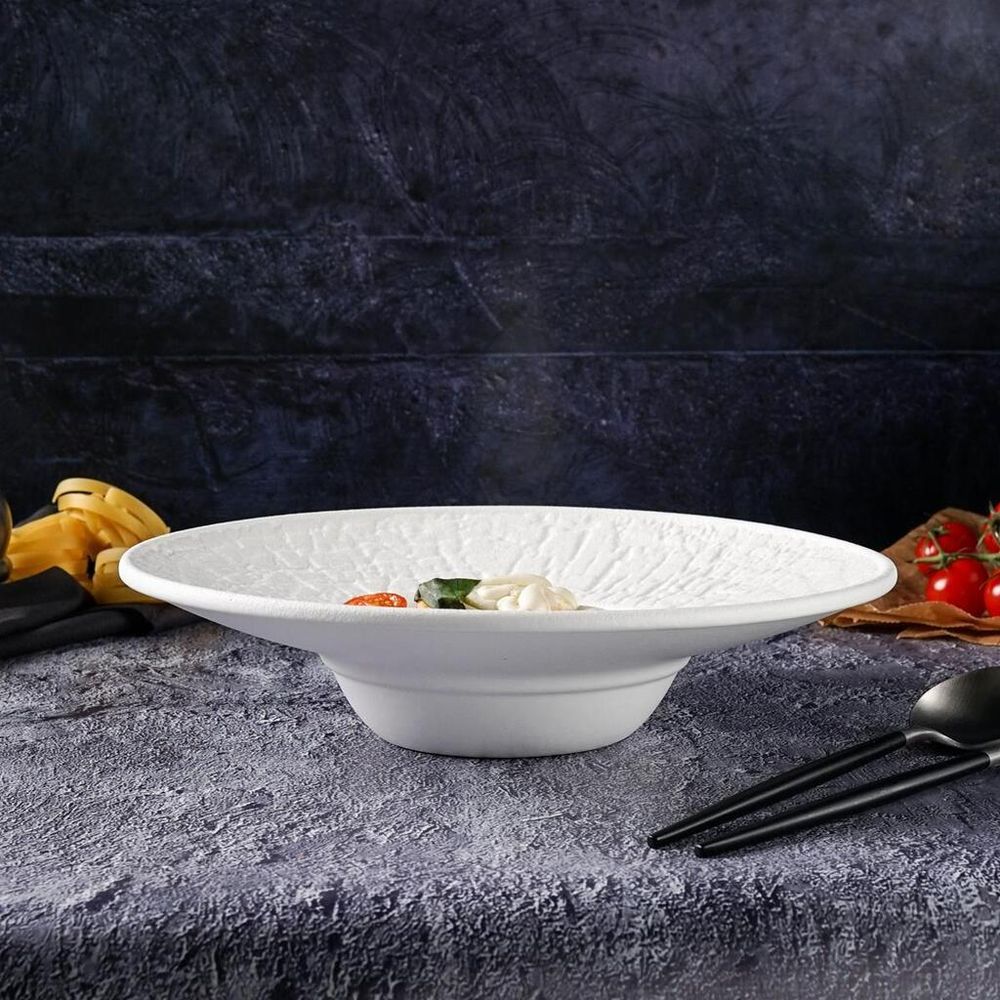 Тарелка глубокая 220 мл d 27 см h6,5 см для пасты, для супа White Raw Wood P.L. Proff Cuisine [4]
