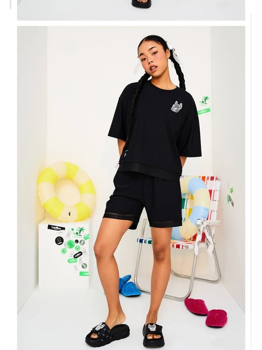 Многослойные шорты с сеткой