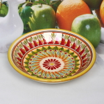 Тарелка глубокая 19*4см зеленая Риштанская Керамика