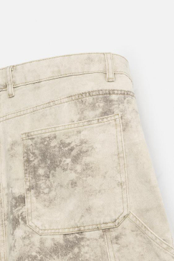 ZARA ШОРТЫ КАРГО, ЗЕЛЕНЫЙ / СЕРЫЙ