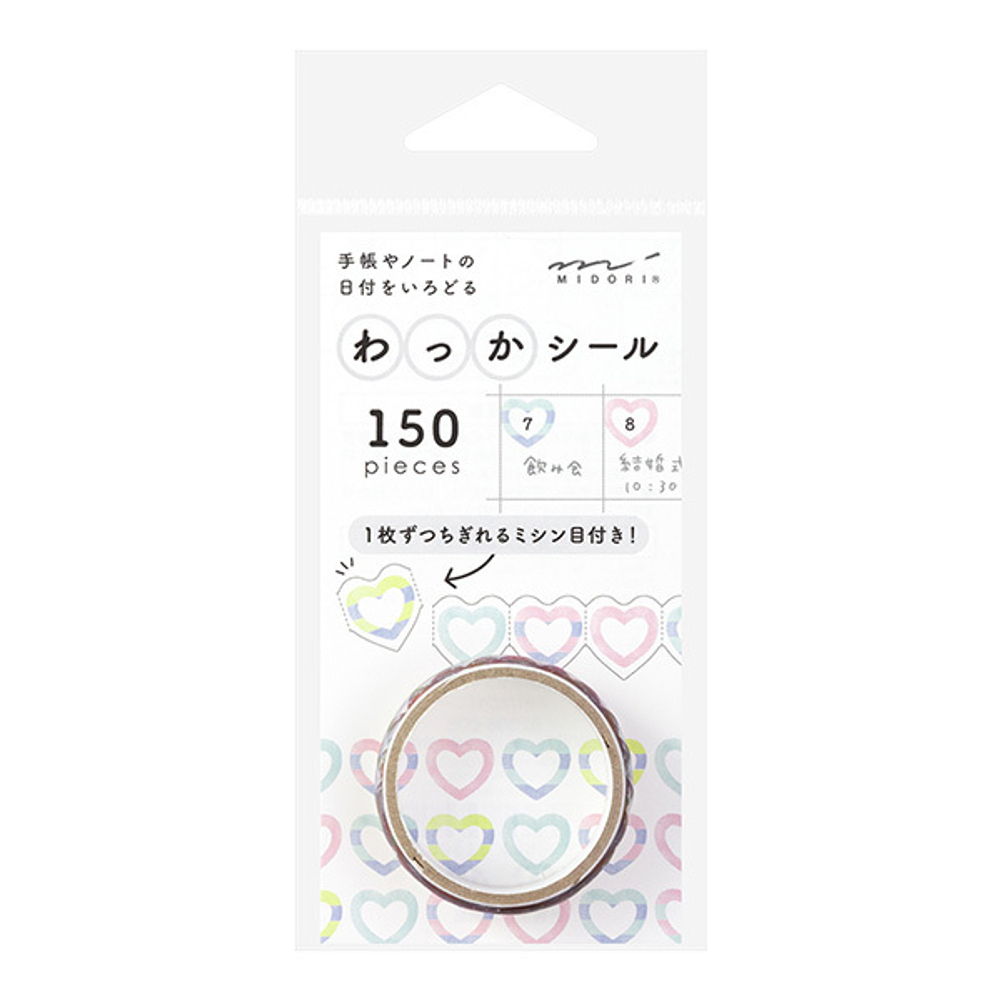 Стикеры Midori Notebook Sticker Wakka Hearts