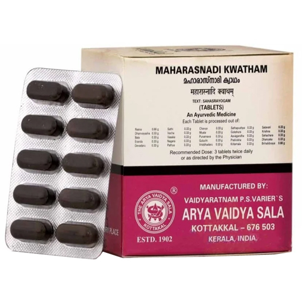 Махараснади Кватхам Арья Вадья Сала (Maharasnadi Kwatham Arya Vaidya Sala), 100 таблеток