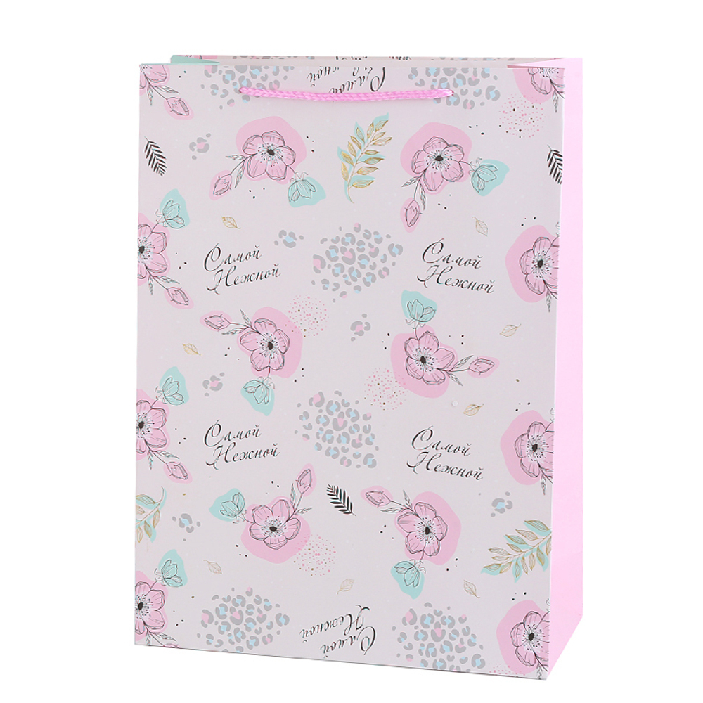 Пакет подарочный "Самой нежной" 31*12*42 см