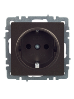 BRITE Розетка 1-местная с заземлением без защитных шторок 16А РС11-1-0-БрТБ темная бронза IEK