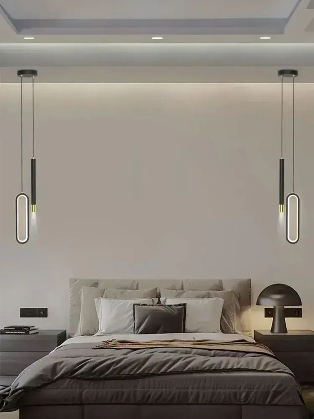 Светильник потолочный светодиодный, OutFrame, 2шт, 14Вт, люстра в стиле лофт, 3000К, теплый, черный