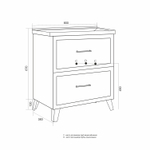 Тумба д/ванной "РИФ-80" 2 ящика  белый под рак."Fest- 80" мебельный (Sanita Luxe)(ПВХ)