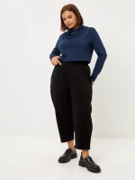 Брюки утепленные бананы с начёсом классические чёрный