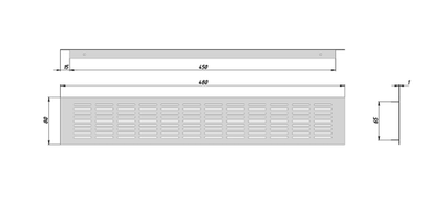 Решетка вентиляционная AQ VENTA 80*480 черная