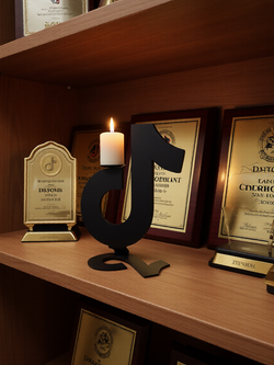 Подсвечник для свечей "Tik-Tok" (черный)