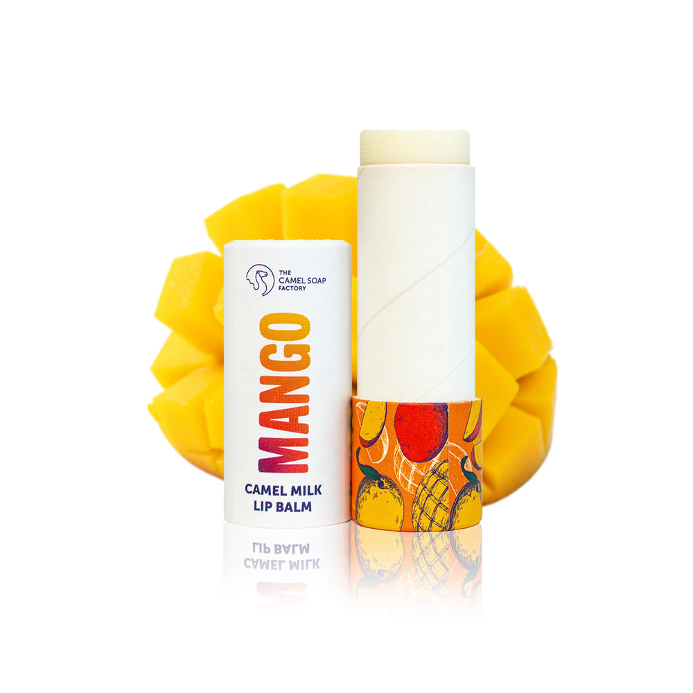 Camel Soap Factory — Camel Milk Lip Balm packed in a box - Mango, 12g / Бальзам для губ с верблюжьим молоком в коробке – Манго, 12г