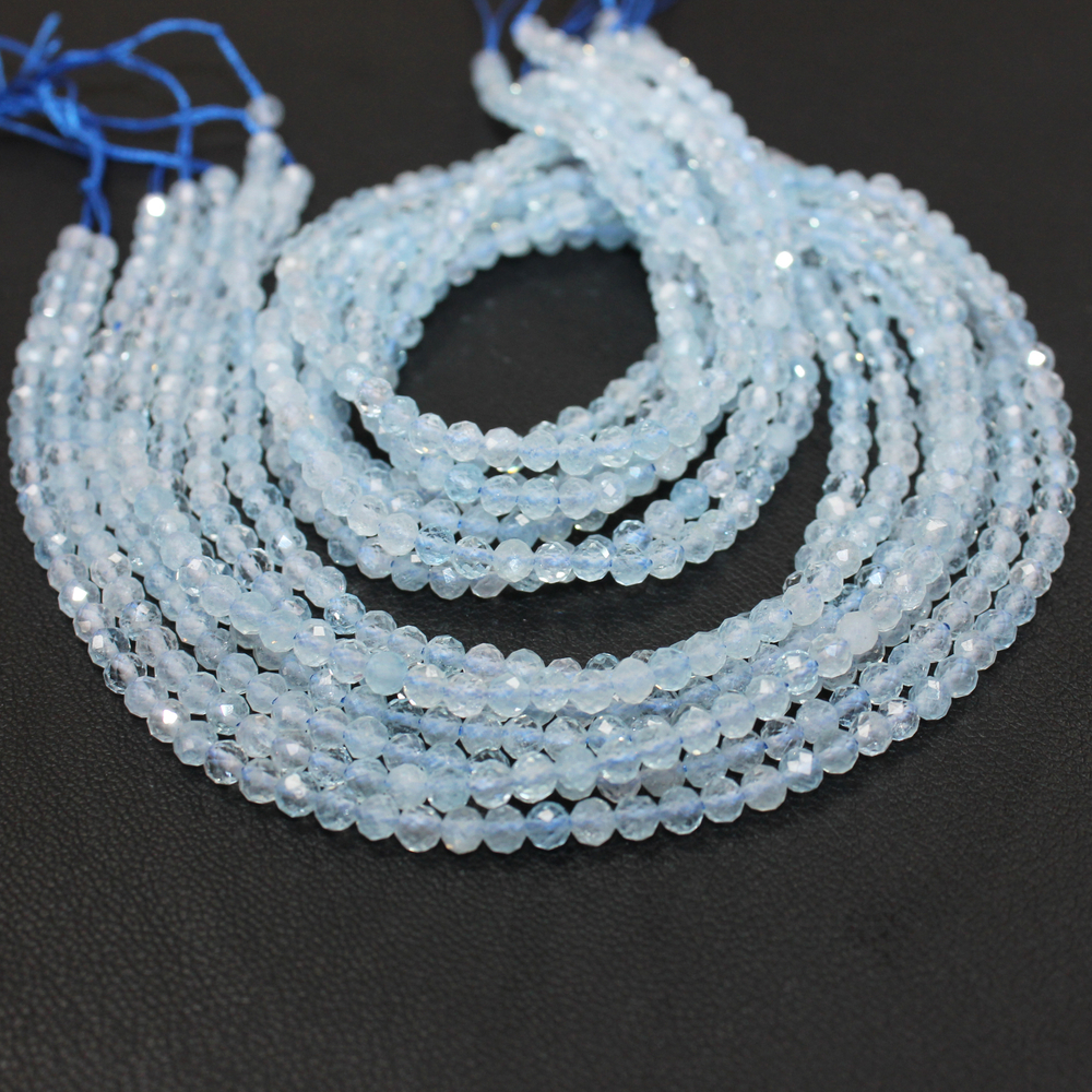 Аквамарин АА юв. огранка бусины 4мм 3мм