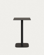 Высокий садовый столик Dina черный на черном металлическом основании 60 x 60 x 96 см