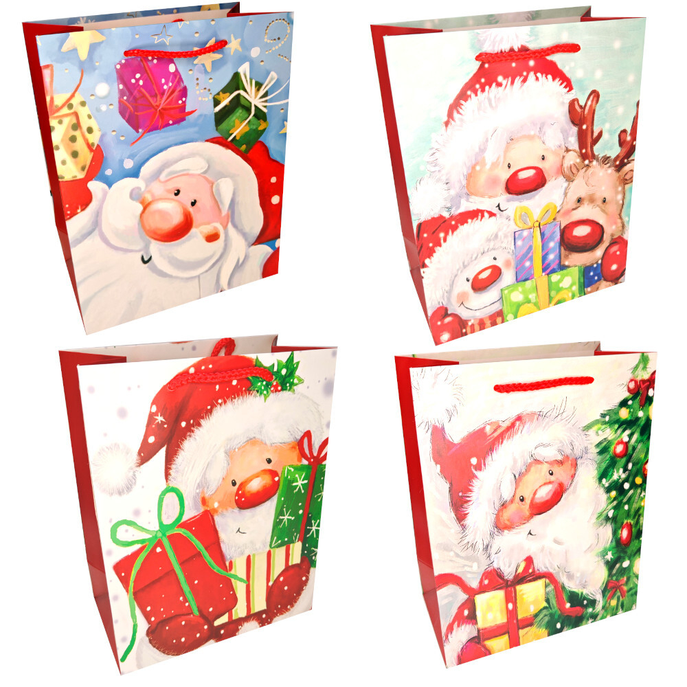 Пакет подар. бум. новогодн. 26*32*12 см 210 гр/м2 "Дед мороз" микс дизайнов